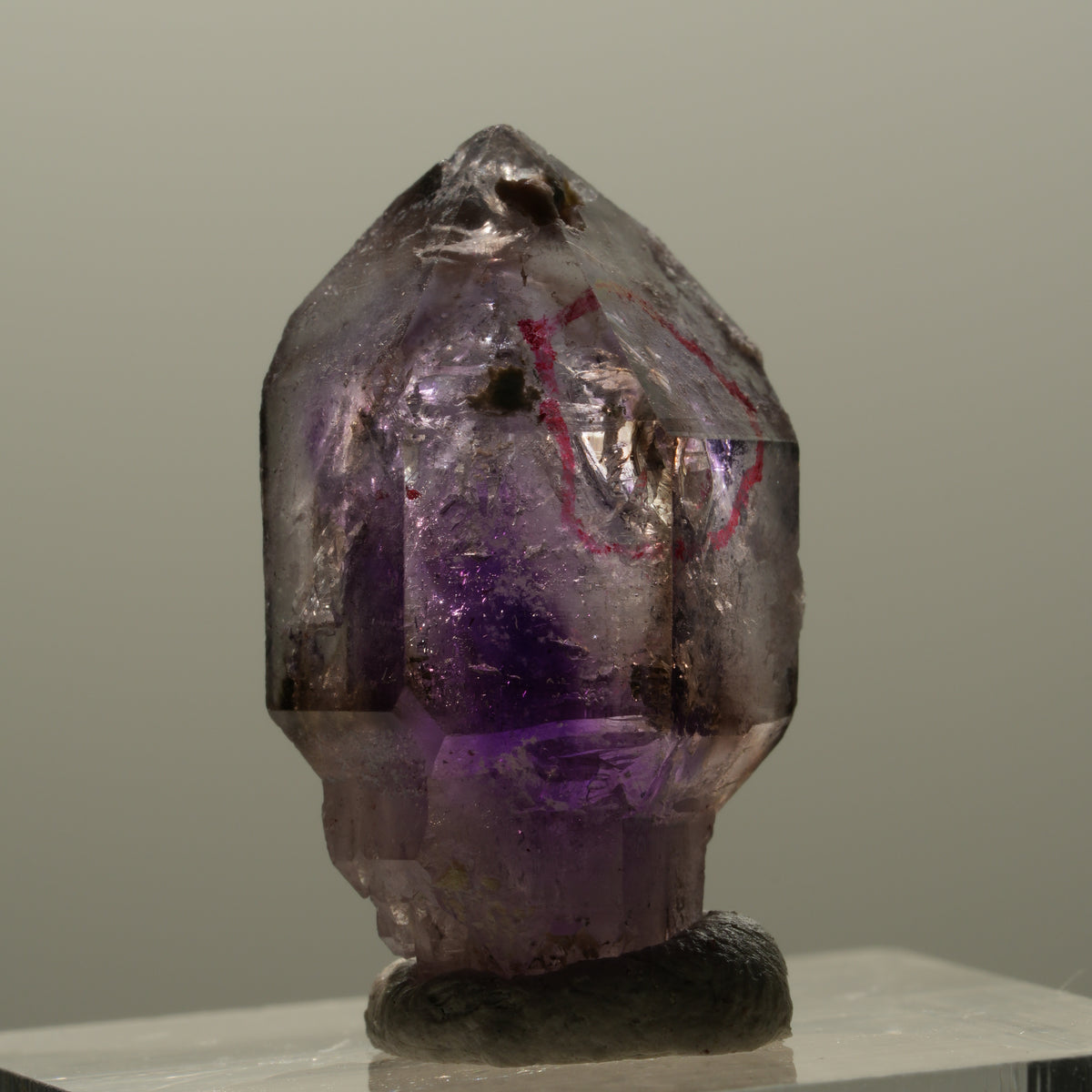 Enhydro Skelett Phantom Amethyst Zepter Spitze, 1x Blase Brandberg, Namibia 26*15*11mm #14328