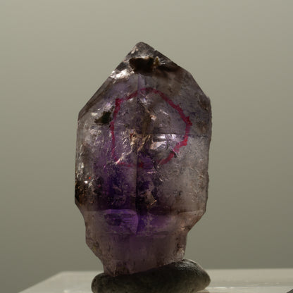 Enhydro Skelett Phantom Amethyst Zepter Spitze, 1x Blase Brandberg, Namibia 26*15*11mm #14328
