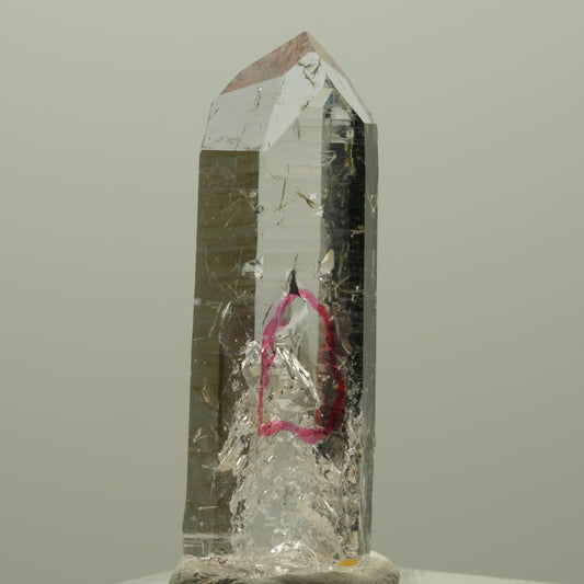 Enhydro Lemurian Phantom Rauchquarz mit Epidot, 1x Blase Streep Mine, Namibia 36*11*10mm #14336