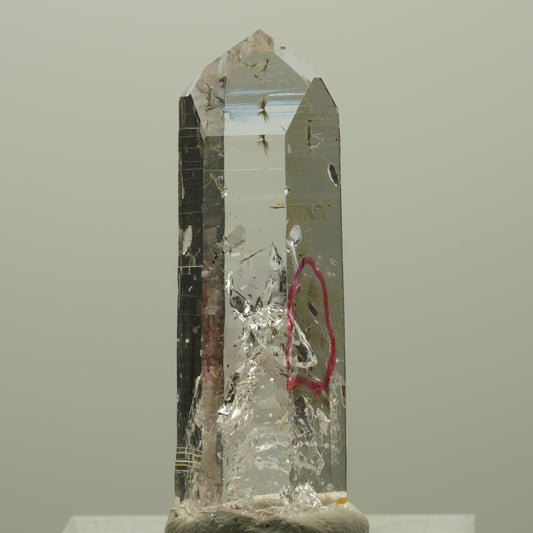Enhydro Lemurian Phantom Rauchquarz mit Epidot, 1x Blase Streep Mine, Namibia 36*11*10mm #14336
