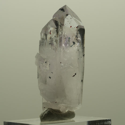 Harlekin Lemurian Phantom Amethyst mit Analcim Streep Mine, Goboboseb, Namibia 43*19*13mm #14339