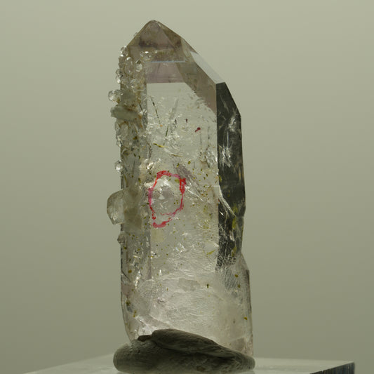 Enhydro Lemurian Amethyst Analcim Prehnit Epidot, 1x Blase Streep Mine, Namibia 38*14*10mm #14344