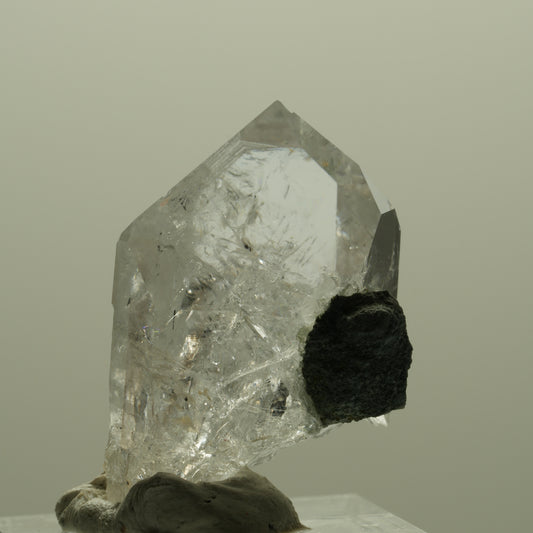 Klare Phantom Rauchquarz mit Analcim Spitze Streep Mine, Namibia 33*23*22mm #14346
