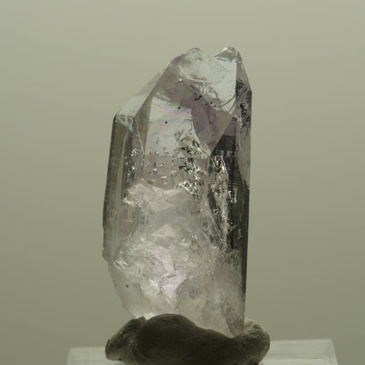 Lemurian Phantom Amethyst mit Hämatit Spitze Streep Mine, Namibia 35*15*14mm #14347