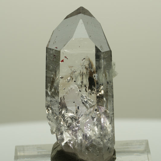 Harlekin Lemurian Phantom Amethyst mit Prehnit Streep Mine, Namibia 33*15*12mm #14351