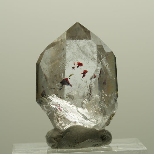Harlekin Lemurian Phantom Amethyst mit Analcim Streep Mine, Goboboseb, Namibia 29*20*15mm #14354