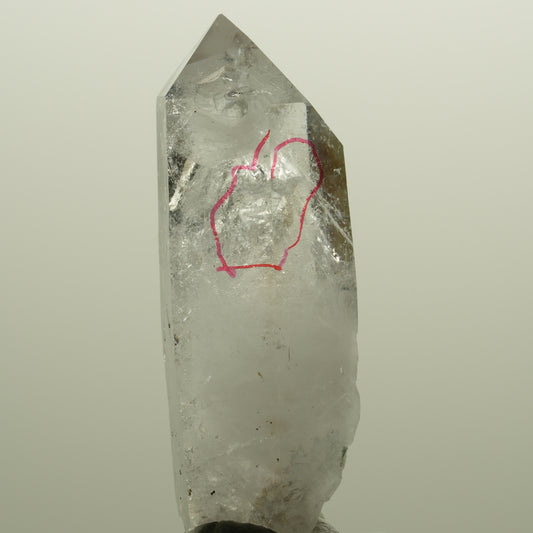 Enhydro Phantom Rauchquarz mit Hämatit, große Blase Streep Mine, Namibia 48*16*16mm #14357