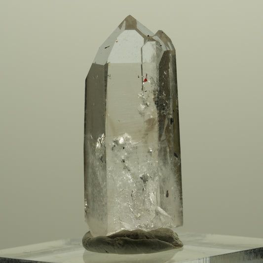 Harlekin Lemurian Phantom Rauchquarz Spitze Streep Mine, Goboboseb, Namibia 30*11*11mm #14361