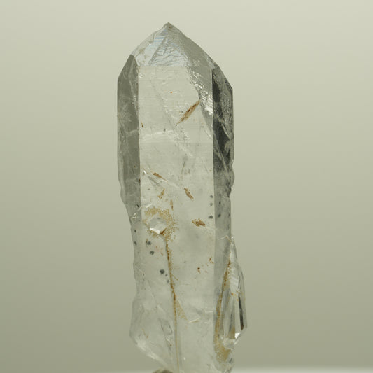 Harlekin Skelett Phantom Quarz Spitze Streep Mine, Goboboseb, Namibia 43*13*7mm #14362