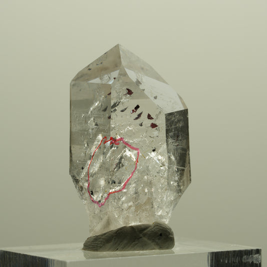 Enhydro Harlekin Lemurian Phantom Rauchquarz, große Blase Streep Mine, Namibia 29*17*13mm #14365