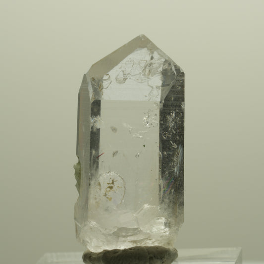 Lemurian Skelett Rauchquarz mit Hämatit, Prehnit Streep Mine, Namibia 33*16*12mm #14369