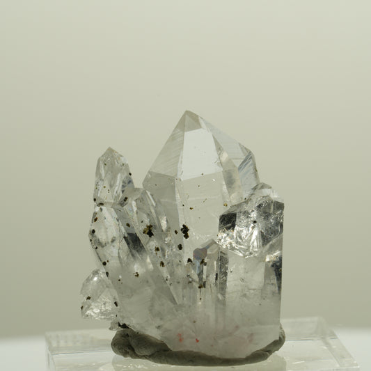 Lemurian Phantom Rauchquarz Gruppe mit Hämatit Streep Mine, Goboboseb, Namibia 23*22*21mm #14371