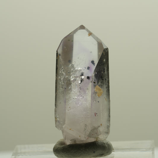 Harlekin Lemurian Phantom Amethyst mit Prehnit Streep Mine, Goboboseb, Namibia 26*12*10mm #14373