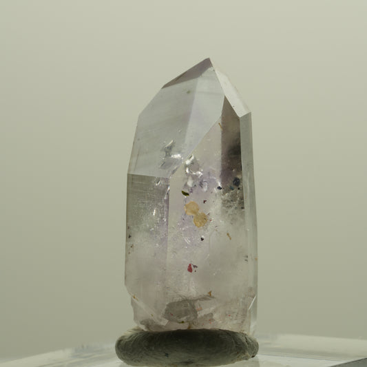 Harlekin Lemurian Phantom Amethyst mit Prehnit Streep Mine, Goboboseb, Namibia 26*12*10mm #14373
