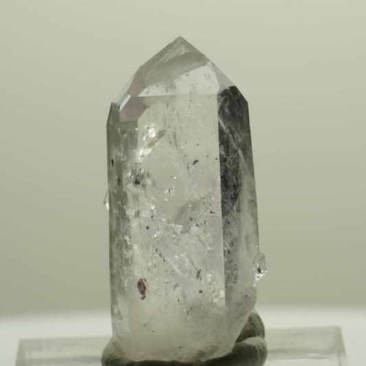 Harlekin Lemurian Phantom Amethyst mit Analcim Streep Mine, Goboboseb, Namibia 29*14*8mm #14374