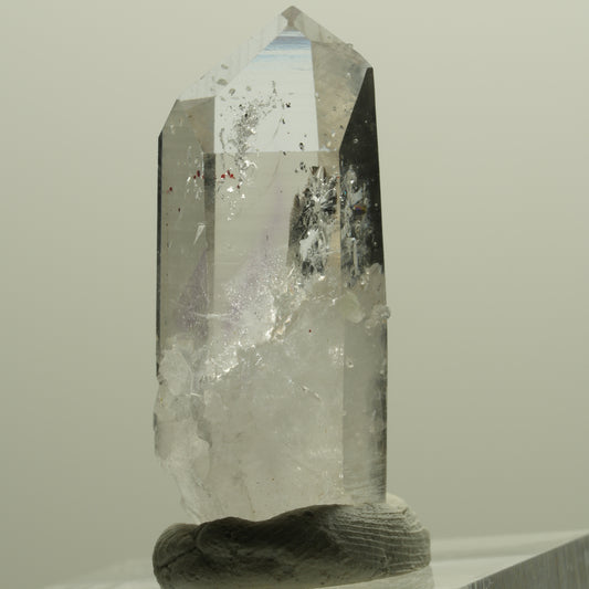 Harlekin Lemurian Phantom Amethyst mit Analcim, Prehnit Streep Mine, Namibia 32*12*11mm #14375