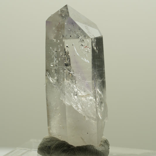 Harlekin Lemurian Phantom Amethyst mit Analcim, Prehnit Streep Mine, Namibia 32*12*11mm #14375