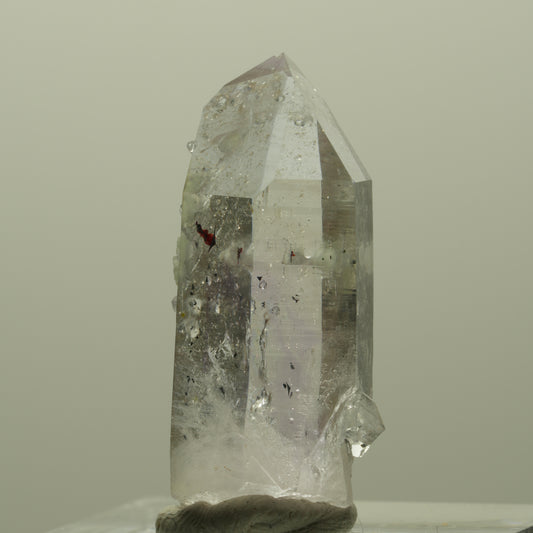 Harlekin Lemurian Phantom Amethyst mit Analcim, Prehnit Streep Mine, Namibia 29*12*9mm #14381