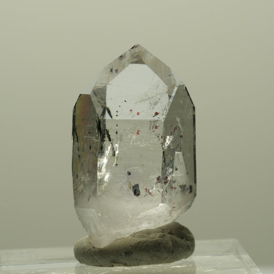 Harlekin Lemurian Phantom Amethyst mit Epidot Streep Mine, Goboboseb, Namibia 24*15*12mm #14383