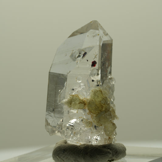 Harlekin Lemurian Phantom Amethyst mit Analcim, Prehnit Streep Mine, Namibia 26*14*11m #14384