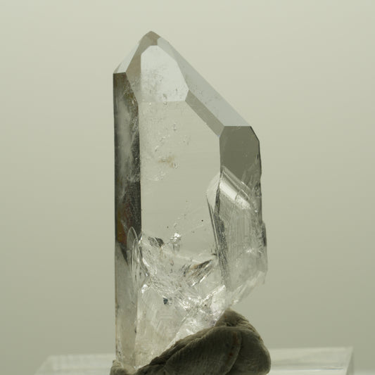 Lemurian Quartz Point with Hematite Stripe Mine, Goboboseb, Namibia 32*14*10mm #14399