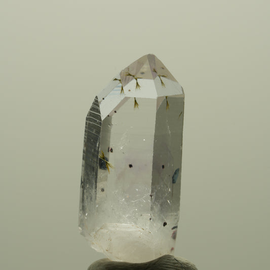 Lemurian Phantom Amethyst with Hematite, Epidote Streep Mine, Goboboseb, Namibia 25*10*8mm #14400
