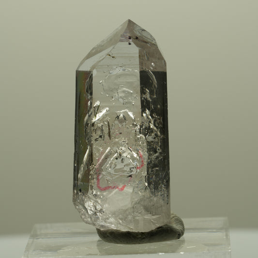Enhydro Lemurian Phantom Smoky Quartz Point, 1x Blase Streep Mine, Namibia 31*14*11mm #14407