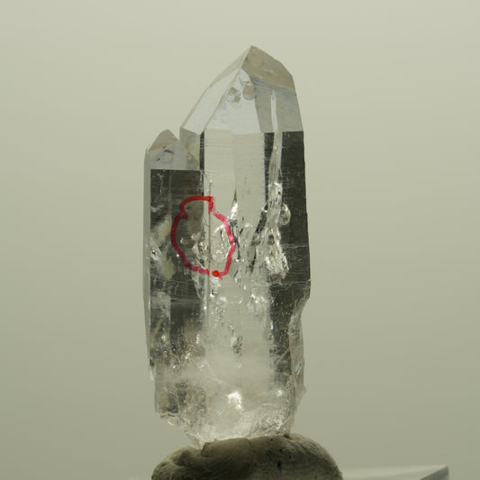 Enhydro Harlekin Lemurian Quarz, Prehnit, Epidot, 1x Blase Streep Mine, Namibia 38*13*13mm #14429
