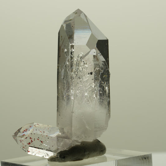 Harlekin Lemurian Phantom Amethyst mit Epidot, Prehnit Streep Mine, Namibia 41*25*17mm #14430