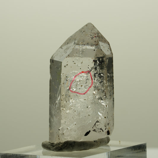 Enhydro Harlekin Lemurian Phantom Rauchquarz mit Epidot Streep Mine, Namibia 34*20*14mm #14431