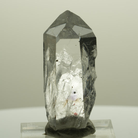 Harlekin Lemurian Phantom Amethyst mit Hämatit Streep Mine, Goboboseb, Namibia 39*17*13mm #14438