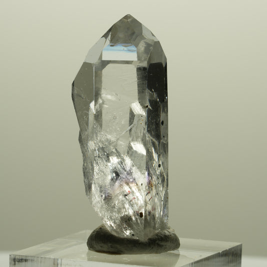 Harlekin Lemurian Phantom Amethyst mit Hämatit Streep Mine, Goboboseb, Namibia 39*17*13mm #14438
