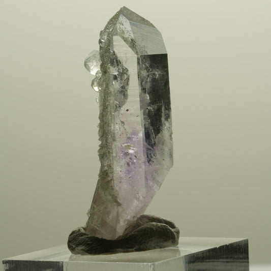 Lemurian Phantom Amethyst mit Analcim, Prehnit, Hämatit Streep Mine, Namibia 41*14*10mm #14439