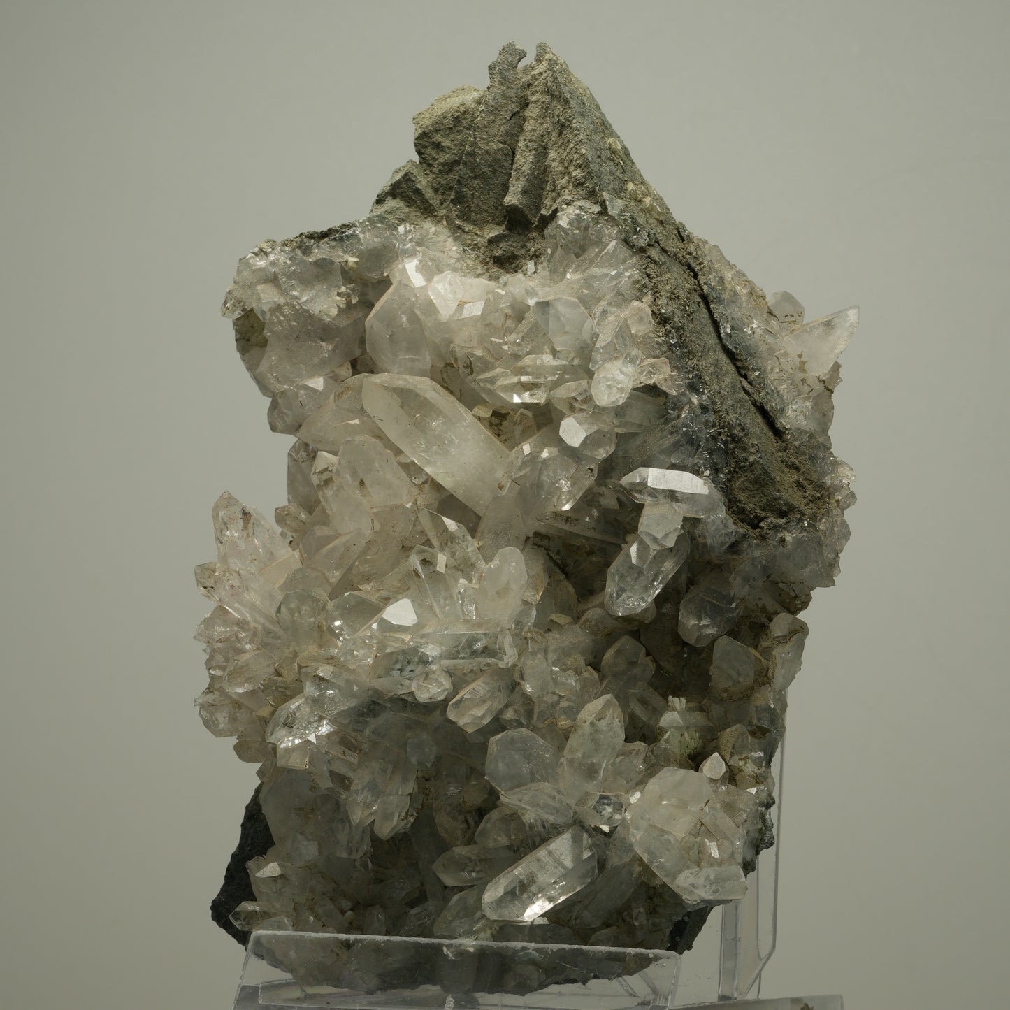 XL Chlorit Quarz, Prehnit, Analcim auf Matrix Stufe Streep Mine, Namibia 134*90*38mm #14489
