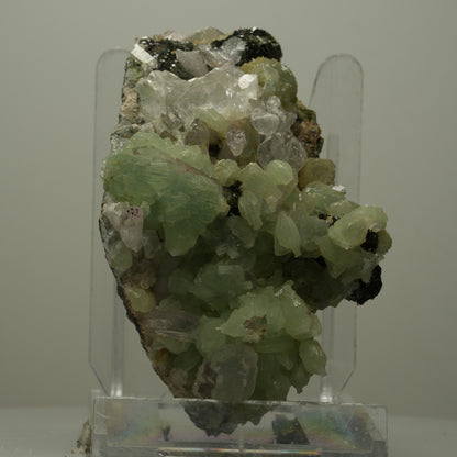 XL Prehnit, Harlekin Amethyst, Calcit, Epidot auf Matrix Streep Mine, Namibia 98*88*57mm #14491