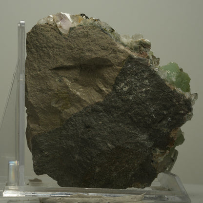 XL Prehnit, Harlekin Amethyst, Calcit, Epidot auf Matrix Streep Mine, Namibia 98*88*57mm #14491