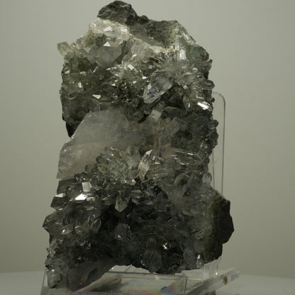 XL Harlekin Starburst Quarz, Amethyst, Epidot auf Matrix Streep Mine, Namibia 134*73*75mm #14493