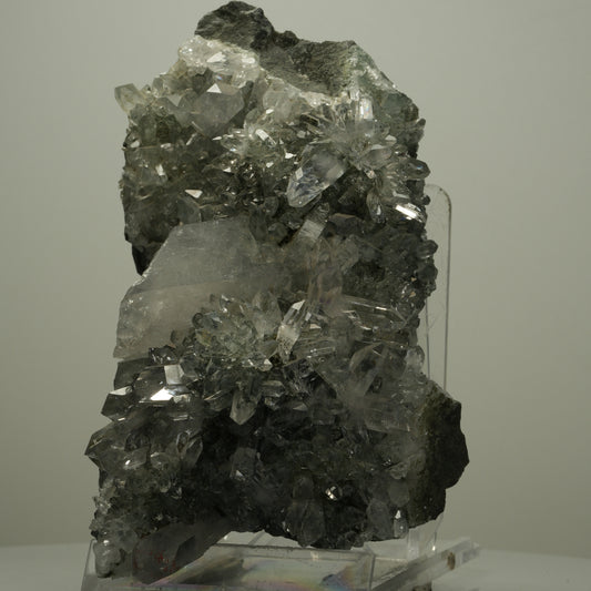 XL Harlekin Starburst Quarz, Amethyst, Epidot auf Matrix Streep Mine, Namibia 134*73*75mm #14493
