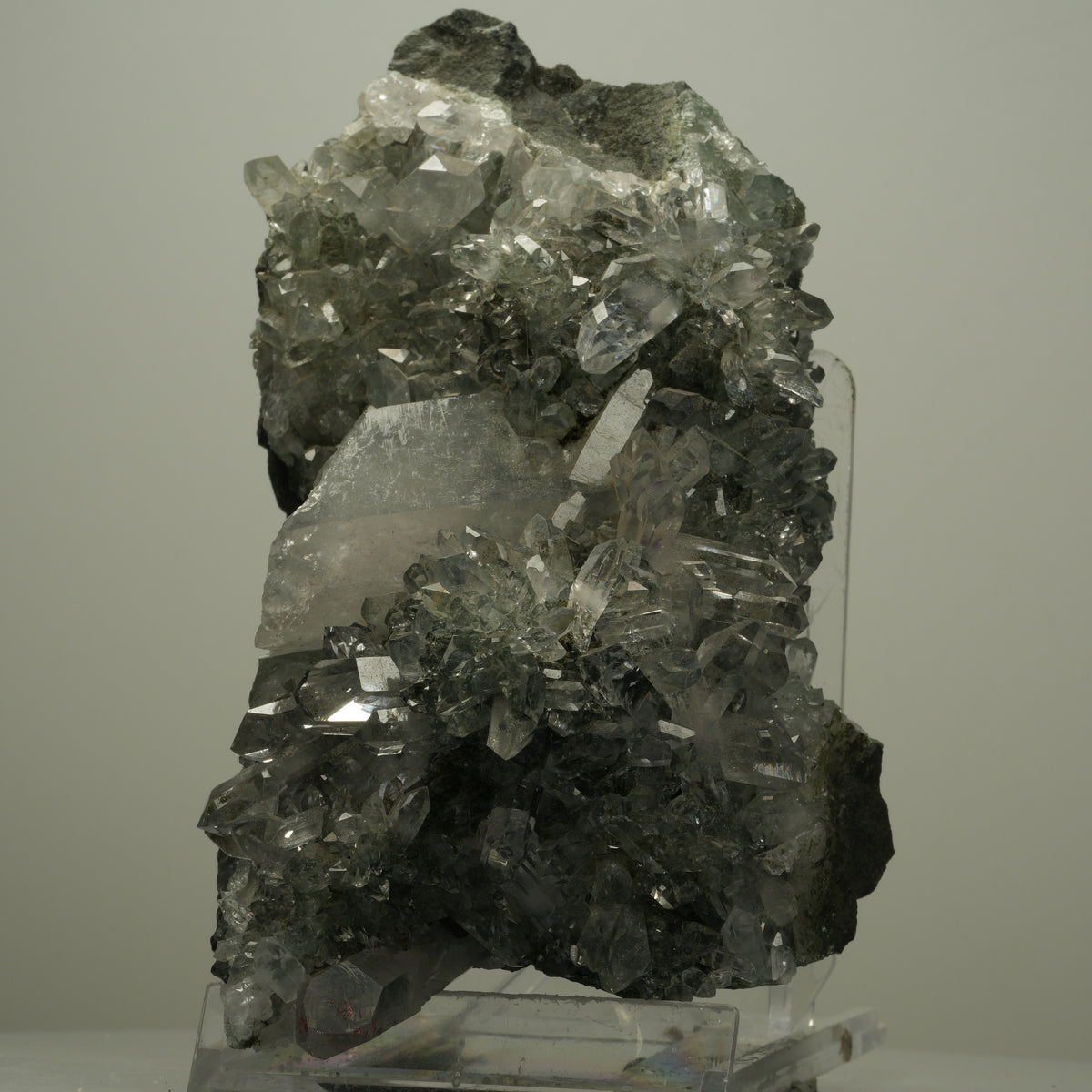 XL Harlekin Starburst Quarz, Amethyst, Epidot auf Matrix Streep Mine, Namibia 134*73*75mm #14493