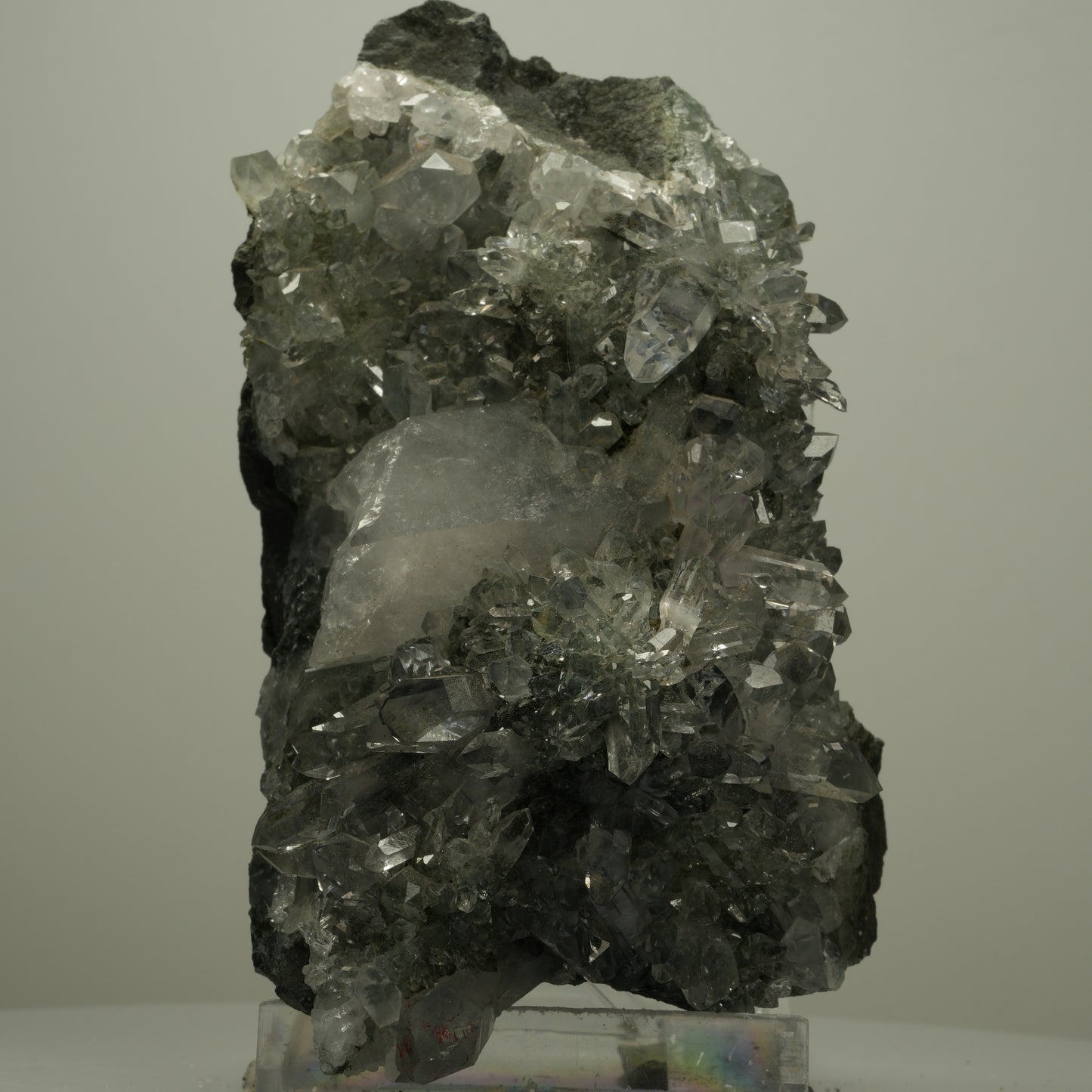 XL Harlekin Starburst Quarz, Amethyst, Epidot auf Matrix Streep Mine, Namibia 134*73*75mm #14493