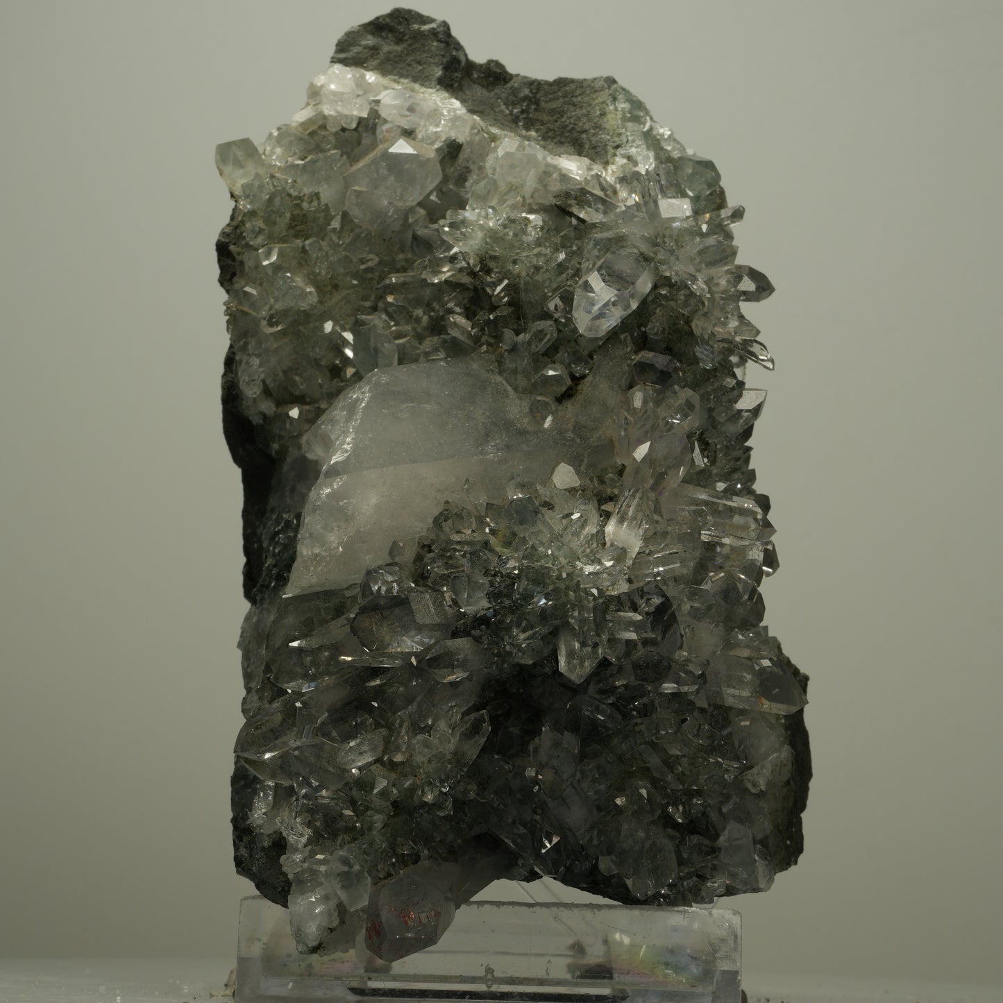 XL Harlekin Starburst Quarz, Amethyst, Epidot auf Matrix Streep Mine, Namibia 134*73*75mm #14493