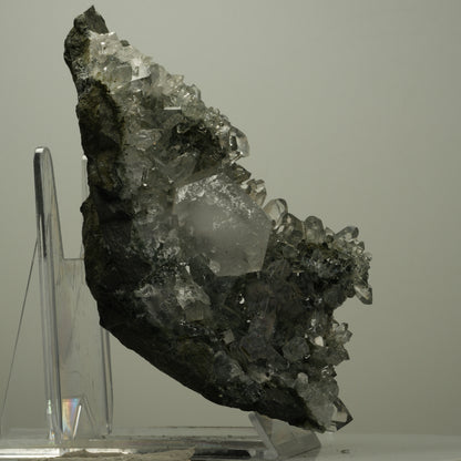XL Harlekin Starburst Quarz, Amethyst, Epidot auf Matrix Streep Mine, Namibia 134*73*75mm #14493