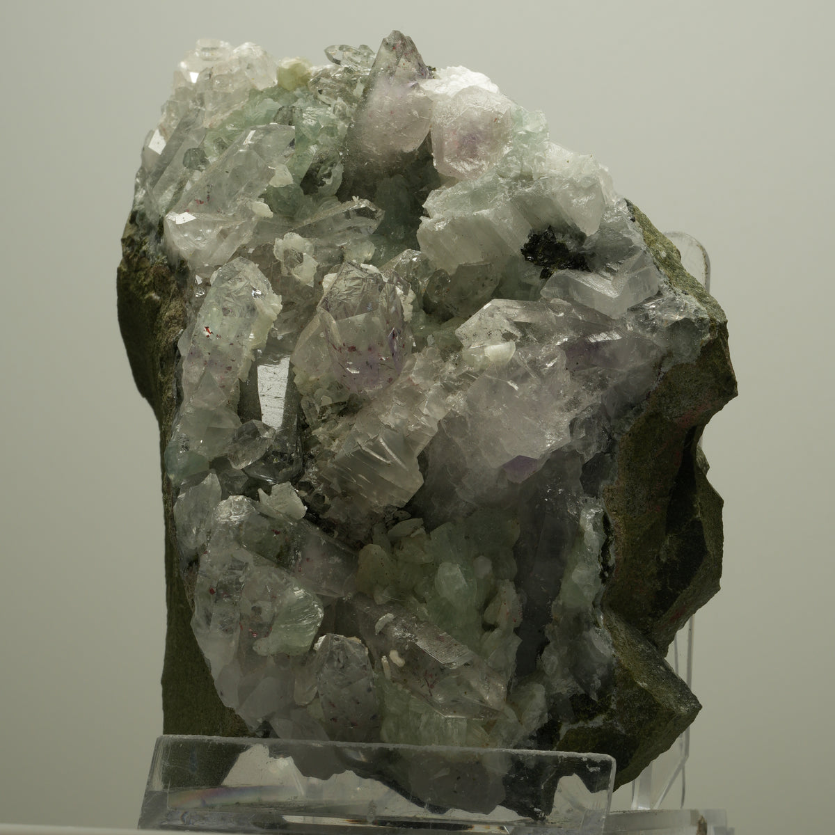 XL Harlekin Amethyst, Prehnit, Calcit, Epidot auf Matrix Streep Mine, Namibia 128*101*63mm #14494