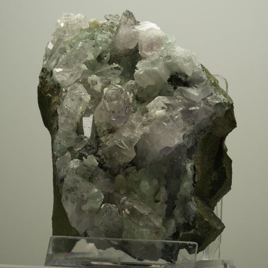XL Harlekin Amethyst, Prehnit, Calcit, Epidot auf Matrix Streep Mine, Namibia 128*101*63mm #14494