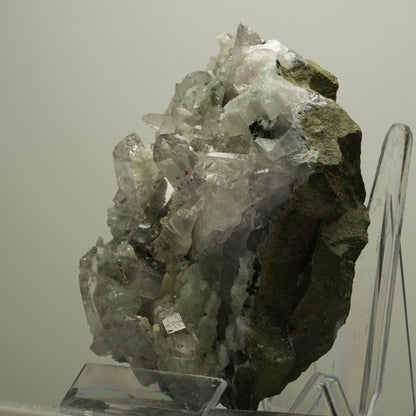 XL Harlekin Amethyst, Prehnit, Calcit, Epidot auf Matrix Streep Mine, Namibia 128*101*63mm #14494