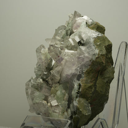 XL Harlekin Amethyst, Prehnit, Calcit, Epidot auf Matrix Streep Mine, Namibia 128*101*63mm #14494