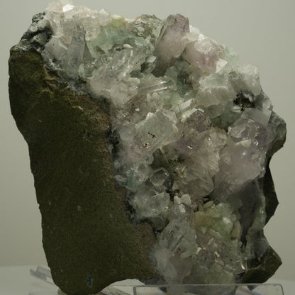 XL Harlekin Amethyst, Prehnit, Calcit, Epidot auf Matrix Streep Mine, Namibia 128*101*63mm #14494