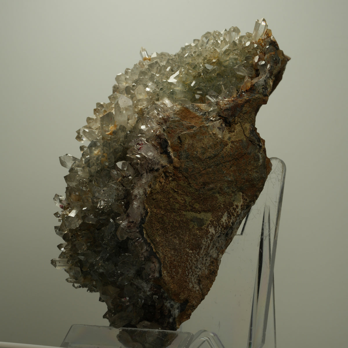 XL Harlekin Starburst Quarz mit Analcim auf Matrix Streep Mine, Namibia 140*87*58mm #14495