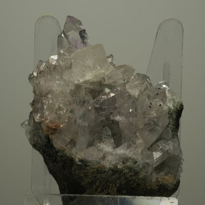 Harlekin Starburst Quarz, Amethyst, Calcit auf Matrix Streep Mine, Namibia 85*64*36mm #14497