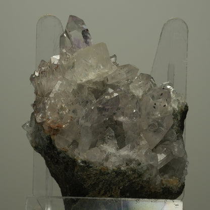 Harlekin Starburst Quarz, Amethyst, Calcit auf Matrix Streep Mine, Namibia 85*64*36mm #14497